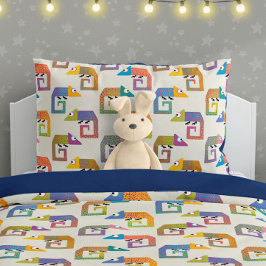 Cute Chameleon Pattern on Cream Kissenbezug