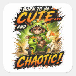 Cute Chaos Dino Sticker Funny Kawaii