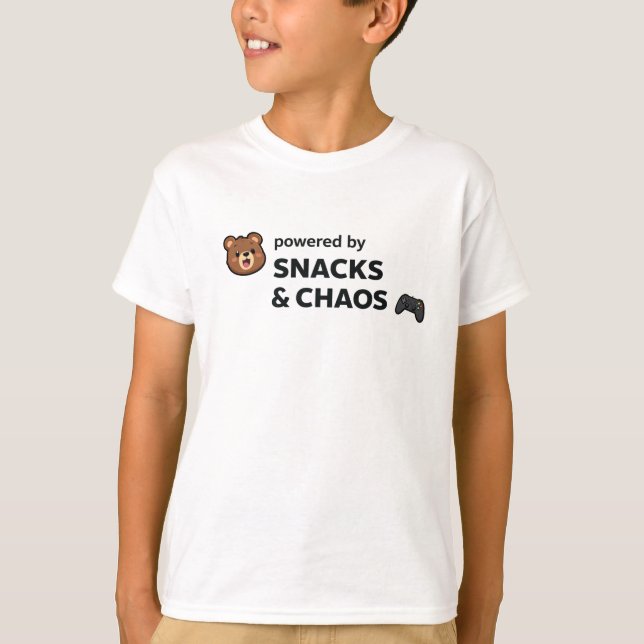 Cute Chaos Graphic Tee – Cartoon Bear Back Print  (Vorderseite)