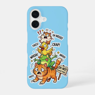 Cute Chaotic Animal Stack Meme Phone Case – Funny  iPhone 16 Hülle
