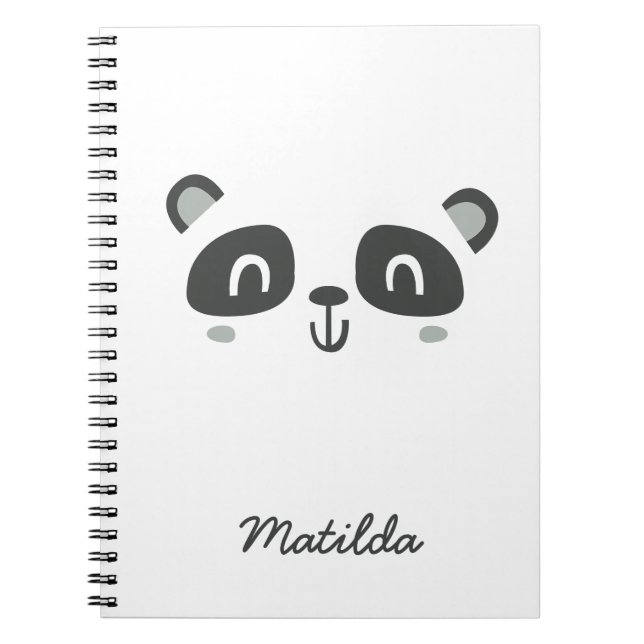 Cute character panda children's notizblock (Vorderseite)