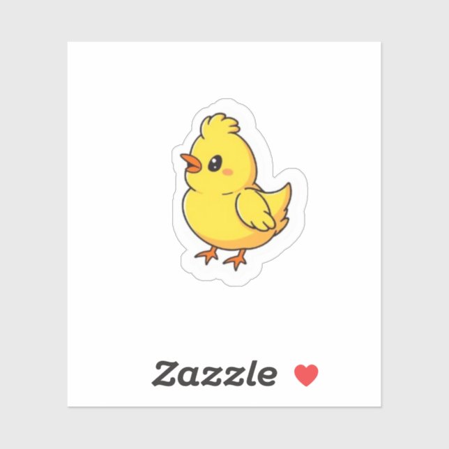 Cute Cheeky Easter Chick Yellow Bird Aufkleber (Blatt)
