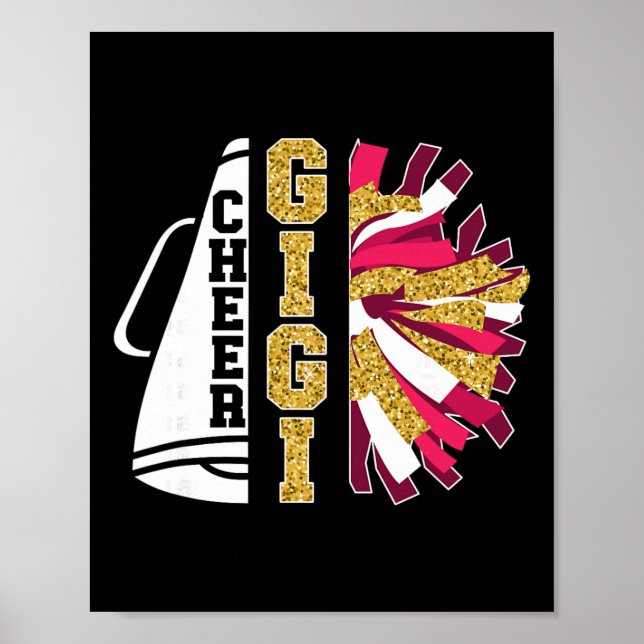 Cute Cheer Gigi Of A Cheerleader Gigi Grandma  Poster (Vorne)