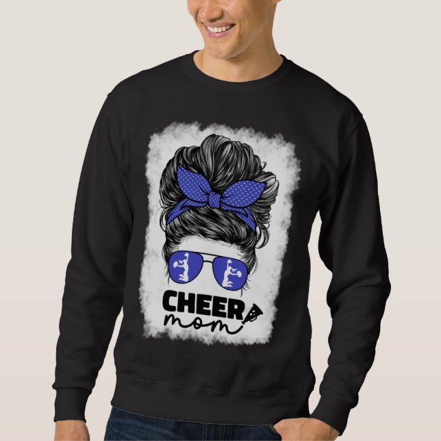 Cute Cheer Mom For Women Cheerleader Mom Blue Mess Sweatshirt (Vorderseite)