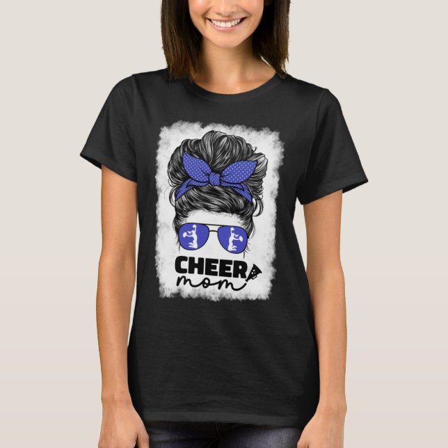 Cute Cheer Mom For Women Cheerleader Mom Blue Mess T-Shirt (Vorderseite)