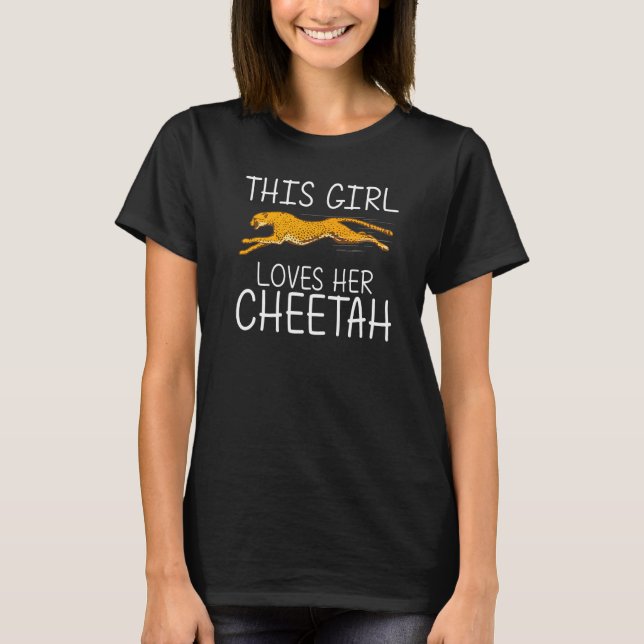 Cute Cheetah For Girls Kid African Safari Wildlife T-Shirt (Vorderseite)