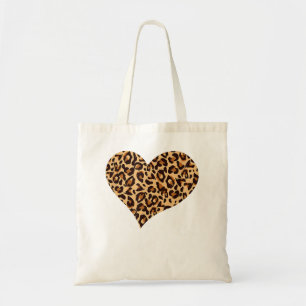 Cute Cheetah Leopard Print Heart  Tragetasche
