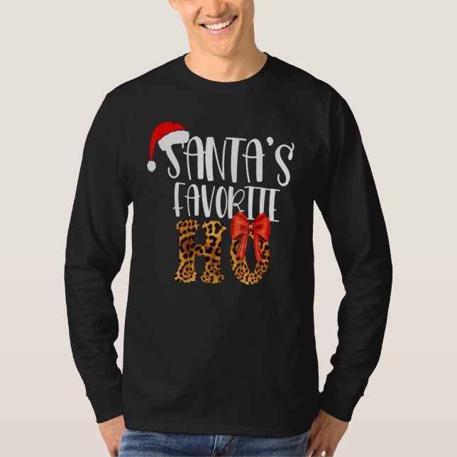 Cute Cheetah Santa's Favorite Ho Christmas  Women T-Shirt (Vorderseite)