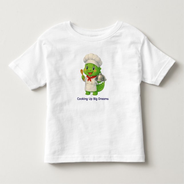 Cute Chef Dinosaur – Dino Jobs Kleinkind T-shirt (Vorderseite)