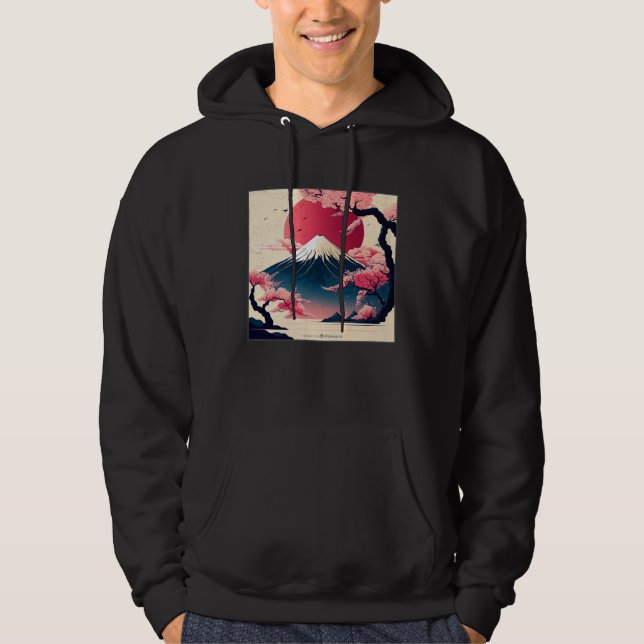 Cute Cherry Blossom Illustration Pink Women Kids Hoodie (Vorderseite)