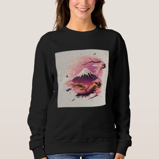 Cute Cherry Blossom Illustration Pink Women Kids   Sweatshirt (Vorderseite)