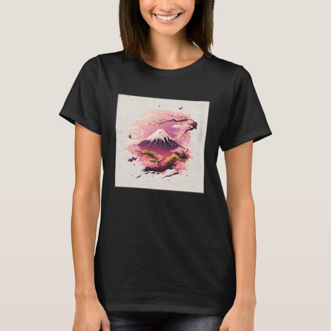 Cute Cherry Blossom Illustration Pink Women Kids   T-Shirt (Vorderseite)