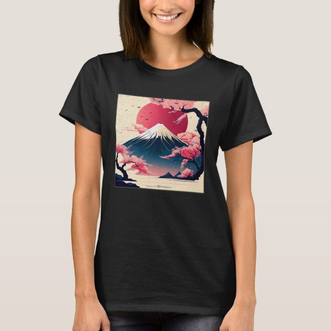 Cute Cherry Blossom Illustration Pink Women Kids T-Shirt (Vorderseite)