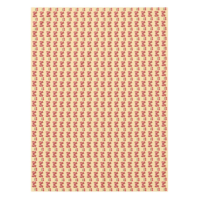 Cute Cherry Bow Seamless Pattern Pink Aesthetic Ka Tischdecke (Vorderseite)