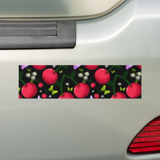 Cute Cherry Butterfly Pattern, Glossy Kawaii Fruit Autoaufkleber (Auf Auto)