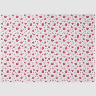 Cute Cherry Hearts Boho Scandinavian Valentine Seidenpapier