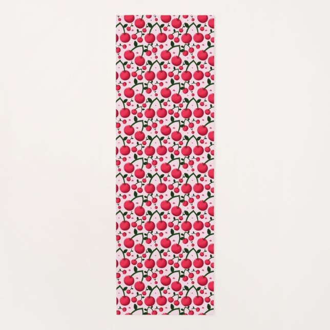 Cute Cherry Pattern Aesthetic | Red Cherry Seamles Yogamatte (Vorderseite)