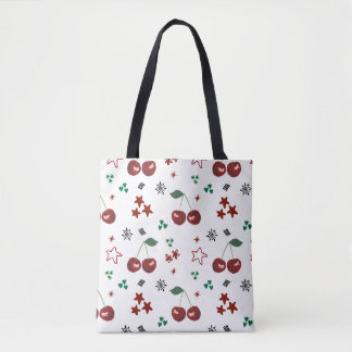 Cute Cherry Pattern Mint Green Cottagecore