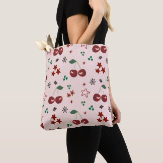 Cute Cherry Pattern Mint Green Cottagecore