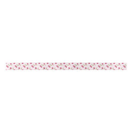 Cute Cherry Print Pattern Coquette Pink Fruit Satinband