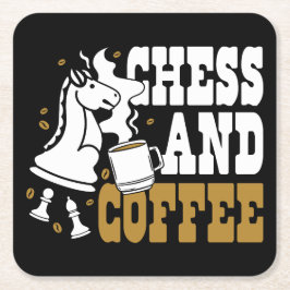 Cute Chess and Coffee Chess Lover Knight Art Rechteckiger Pappuntersetzer