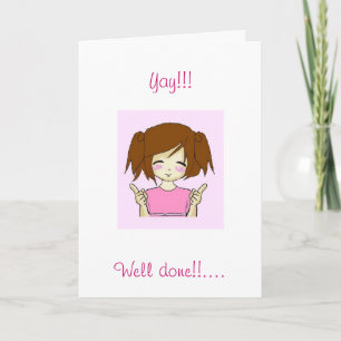 Cute chibi well done congratulations card kawaii karte
