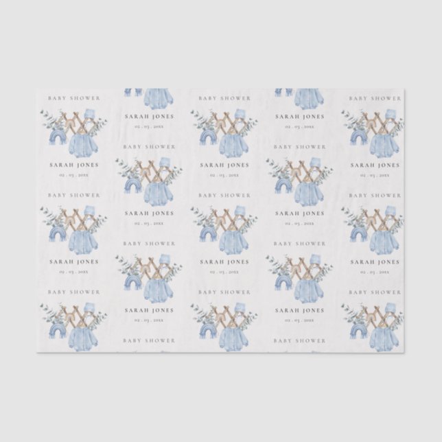 Cute Chic Boy Baby Clothes Essential Baby Shower Seidenpapier (Vorderseite)