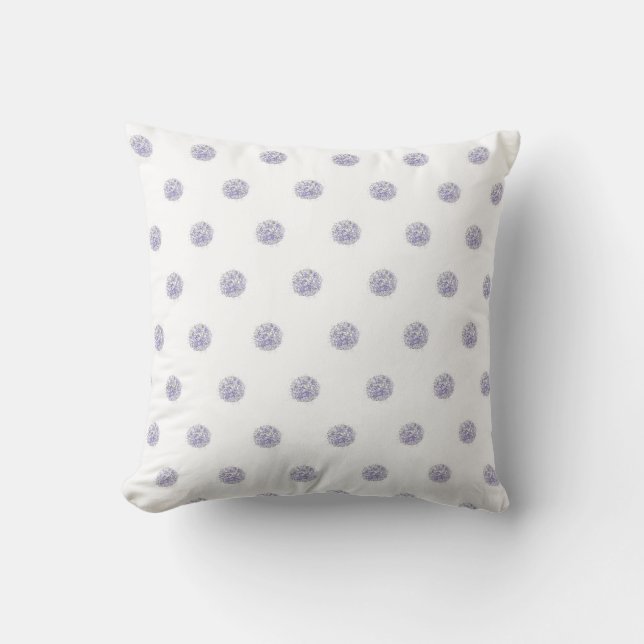 Cute Chic Pattern Flower Lavender Polka Dot Kissen (Vorderseite)