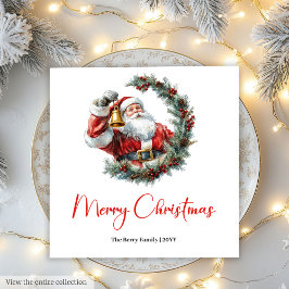 Cute Chic Santa Claus Kids Festive Merry Christmas Serviette