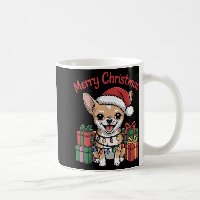 Cute Chihuahua Christmas Xmas Design Funny Dog Lov Kaffeetasse (Rechts)