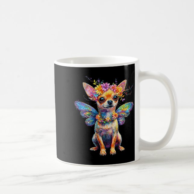 Cute Chihuahua Dog Angel With Wings  Kaffeetasse (Rechts)