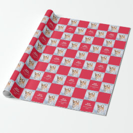 Cute Chihuahua Dog in Snow Red Christmas Geschenkpapier