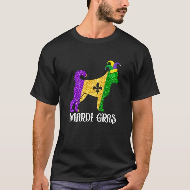 Cute Chihuahua Dog Lover Mardi Gras Party Jester M T-Shirt (Vorderseite)