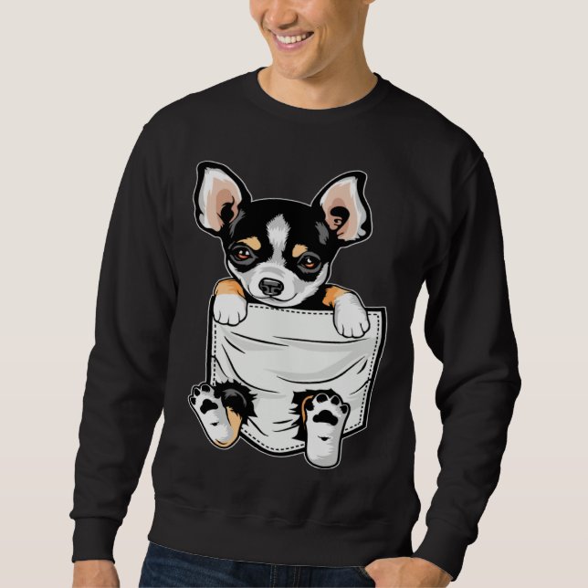Cute Chihuahua In Your Pocket Christmas Sweatshirt (Vorderseite)