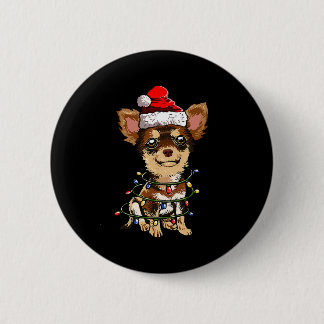 Cute Chihuahua Santa Christmas Tree Lights Xmas Do Button
