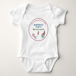 Cute Child Baby 1st Birthday Party Personalize Baby Strampler