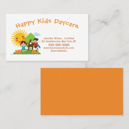 Cute Child Daycare Childcare Center Service Visitenkarte