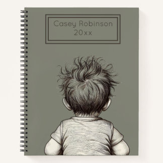 Cute Child Messy Hair Personalize Notizbuch