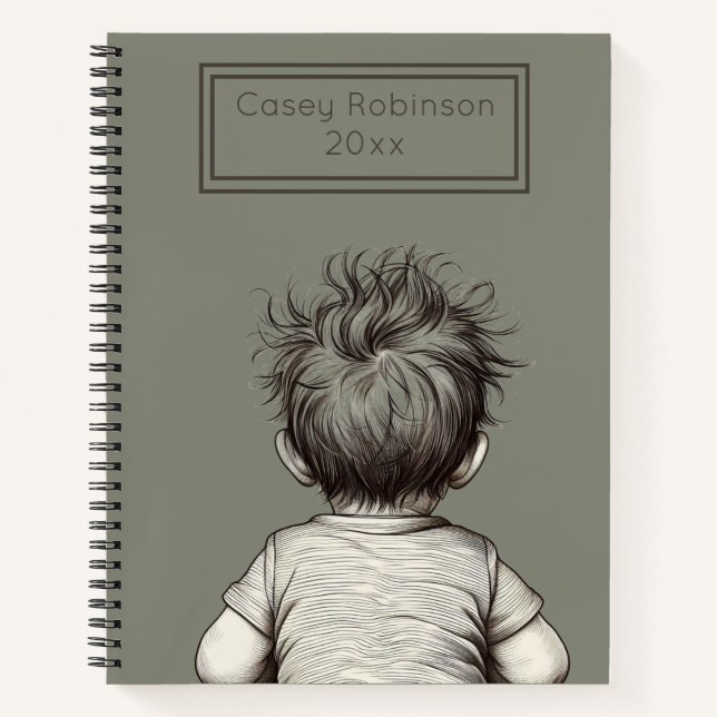 Cute Child Messy Hair Personalize Notizbuch (Vorderseite)