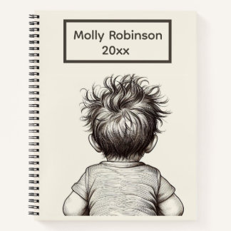 Cute Child Messy Hair Personalize Notizbuch