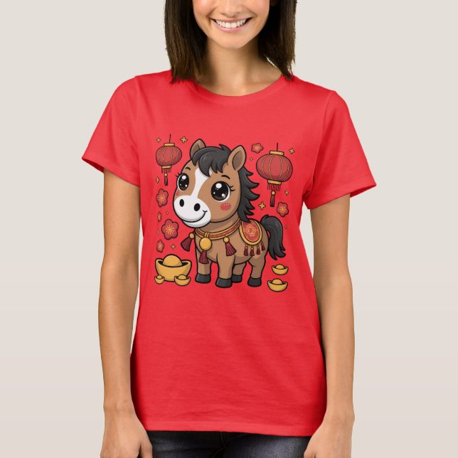 Cute Chinese New Year Horse Tee | Lunar New Year (Vorderseite)