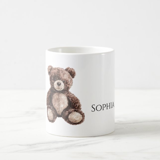Cute Chocolate Brown Teddy Bear Kaffeetasse (Mittel)