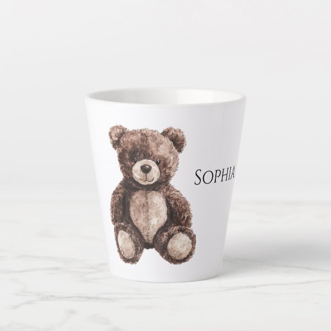 Cute Chocolate Brown Teddy Bear Milchtasse (Vorderseite)