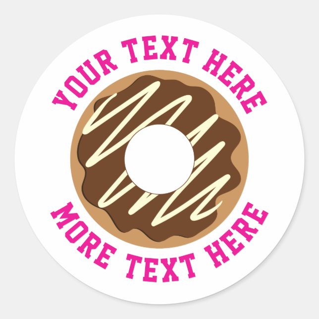 Cute chocolate donut with icing custom runder aufkleber (Vorderseite)