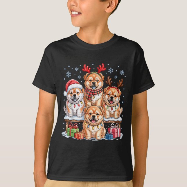 Cute Chow Chow Christmas Pupes Dog Lovers Funny Ho T-Shirt (Vorderseite)
