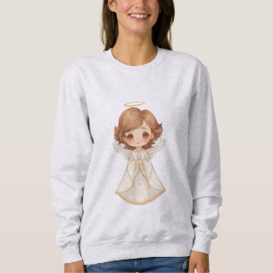 Cute Christmas Angel Illustration Sweatshirt