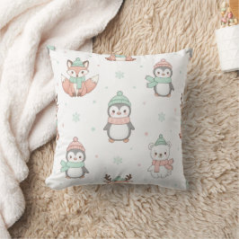 Cute Christmas Animals Throw Pillow – Festive Holi Kissen