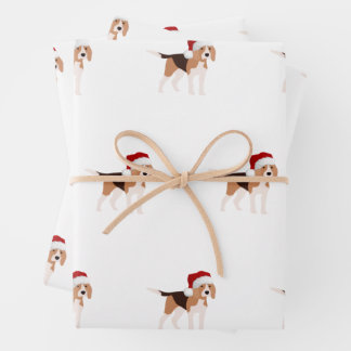 Cute Christmas Beagle  Geschenkpapier Set