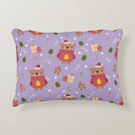 Cute Christmas Bear Pattern | Cozy Holiday Winter  Dekokissen