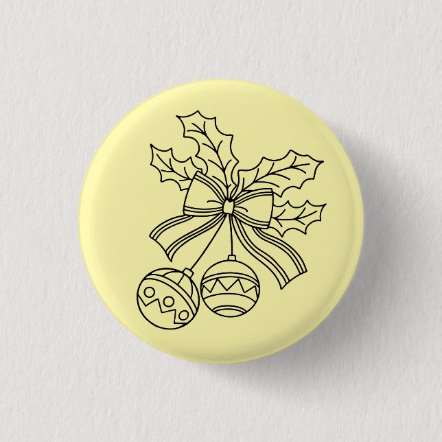 Cute Christmas bell Line Art Button (Vorderseite)